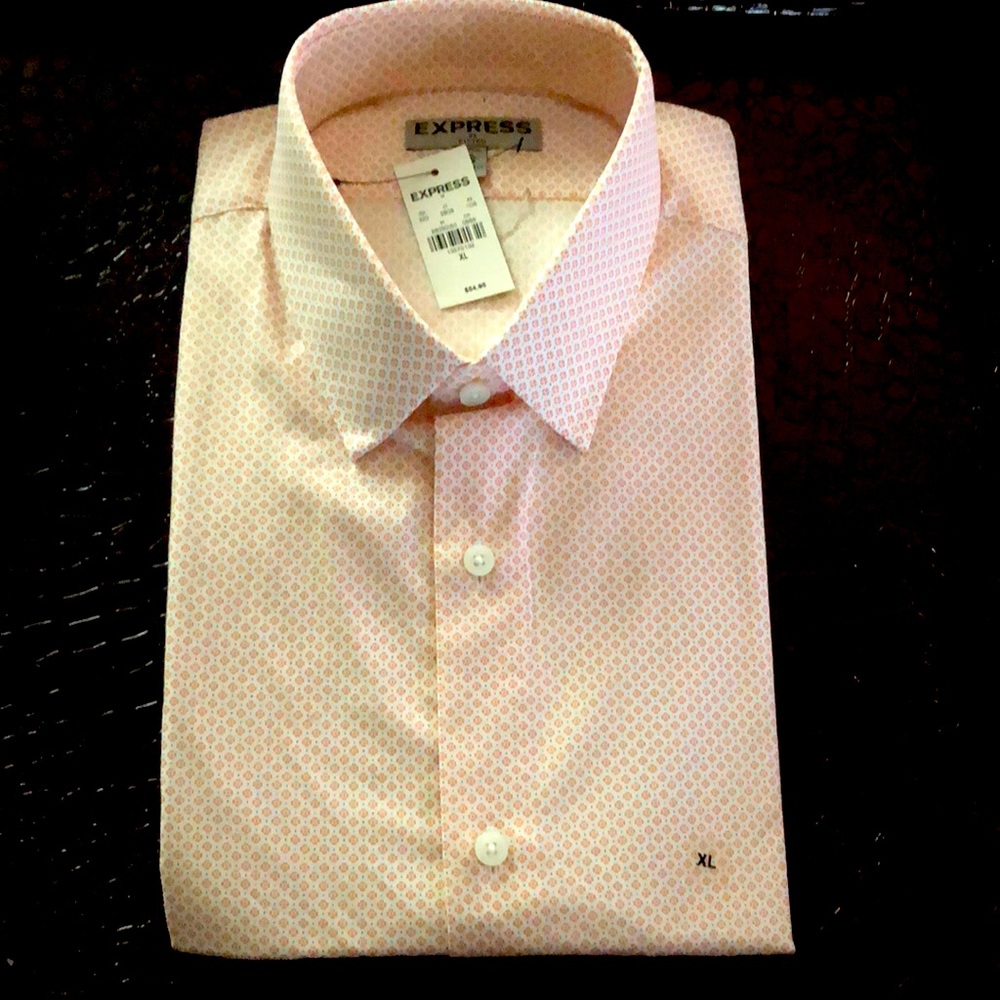 XL fitted 17-17 1/2 print pattern dress shirt.